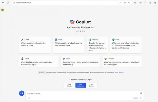 微软宣布 Bing Chat 及其 Enterprise 企业版更名为 Copilot