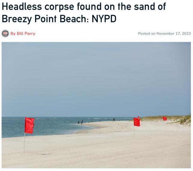 纽约市皇后区海滩现无头无臂尸体，或为失踪制片人，曾三获艾美奖