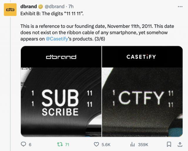 抄作业把名字也抄上了，手机壳制造商Casetify被Dbrand起诉侵权