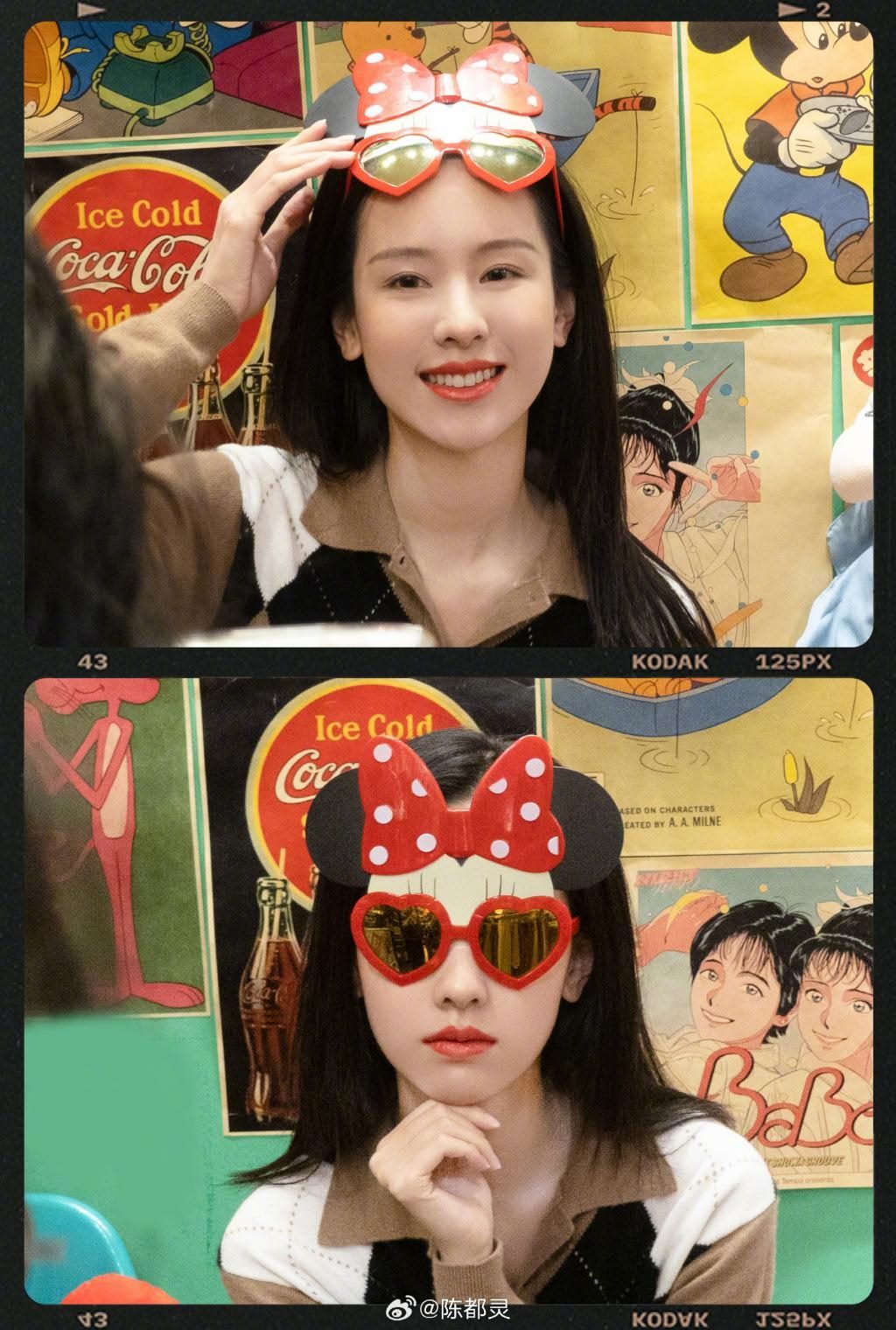 陈都灵晒生活随拍 戴可爱墨镜比耶卖萌