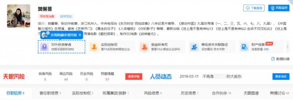 张纪中曝光前妻隐私被判罚2万 现与前妻仍关联多家公司