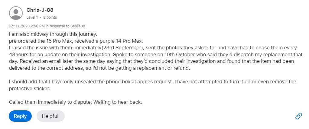 英国 iPhone 用户诉苦:官网订购,15 变 14 / SE 且不支持退款