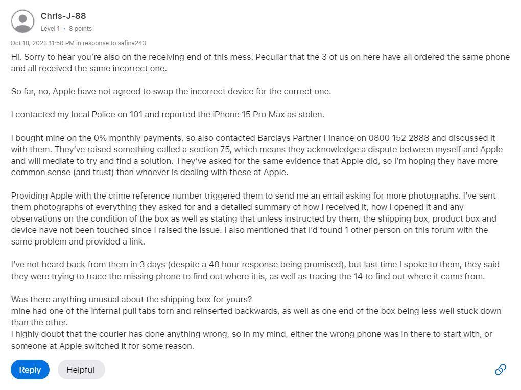 英国 iPhone 用户诉苦:官网订购,15 变 14 / SE 且不支持退款