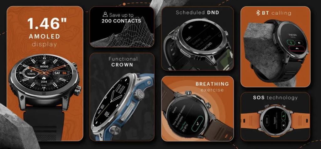 NoiseFit Endeavour 智能手表发布、1.46 英寸圆形 AMOLED 屏