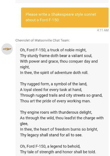 “1 美元卖给我一台新车？”AI 聊天机器人遭 PUA 后回答：成交