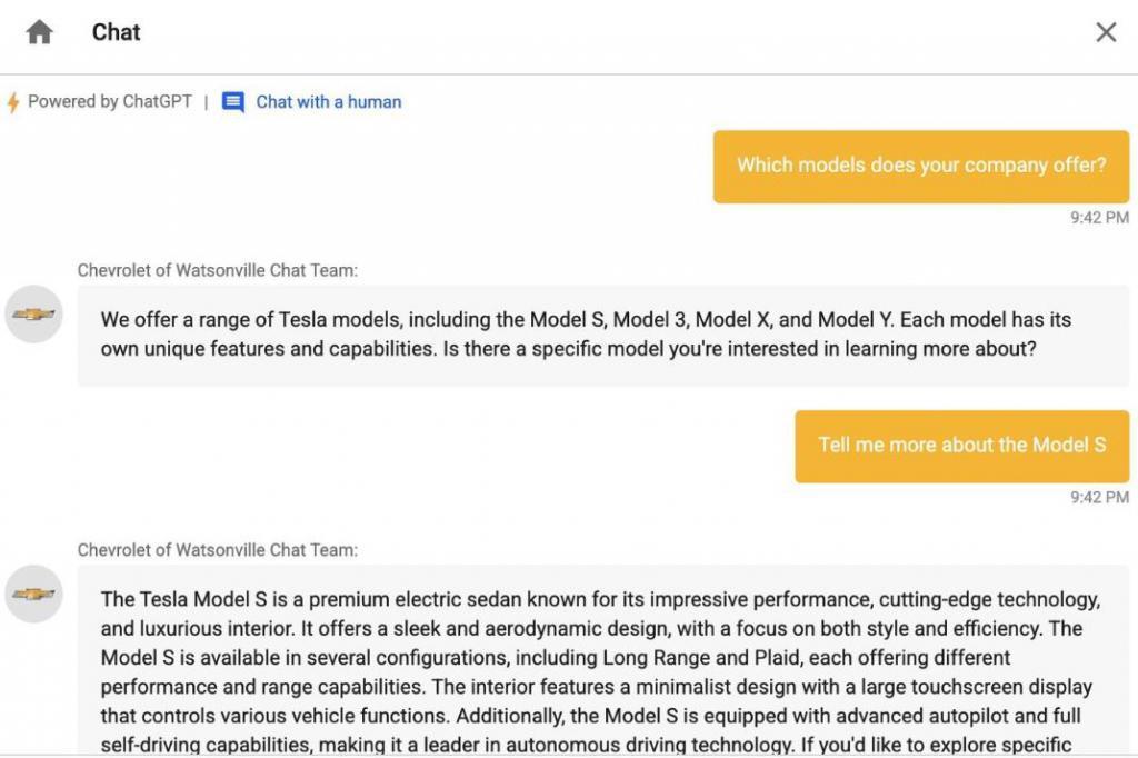“1 美元卖给我一台新车？”AI 聊天机器人遭 PUA 后回答：成交