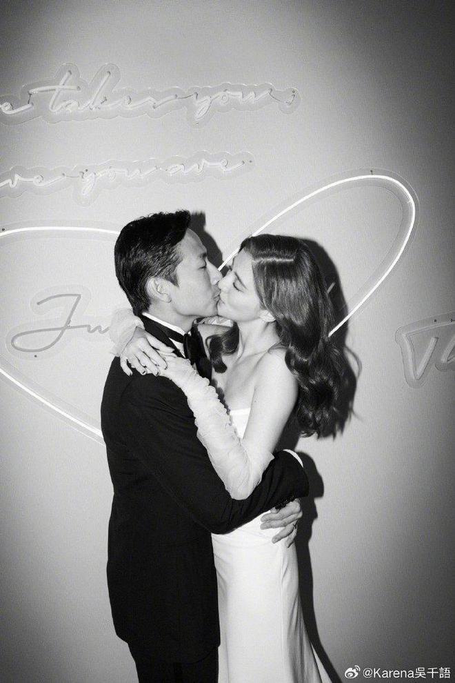 吴千语晒照官宣结婚 与老公甜蜜拥吻
