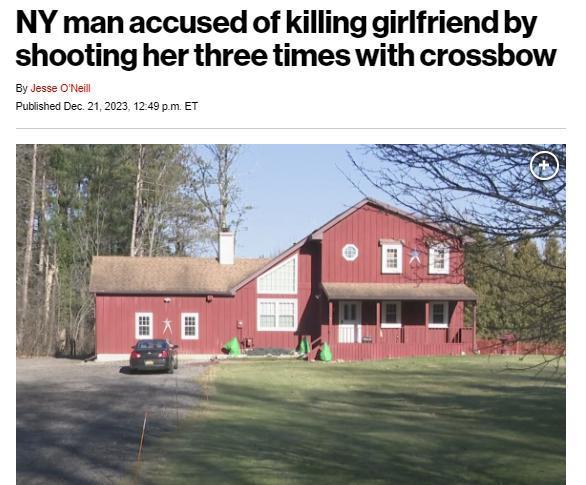 纽约男子被控用弩3次射杀女友