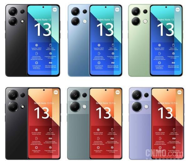 Redmi Note 13系列5款机型渲染图曝光 年底前全球发布