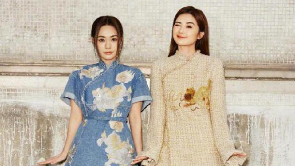 阿娇阿Sa最新合体封面，穿西装又酷又飒，穿旗袍大秀美腿