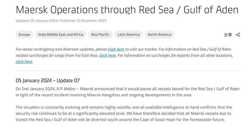 全部绕航，马士基重返红海计划告吹！