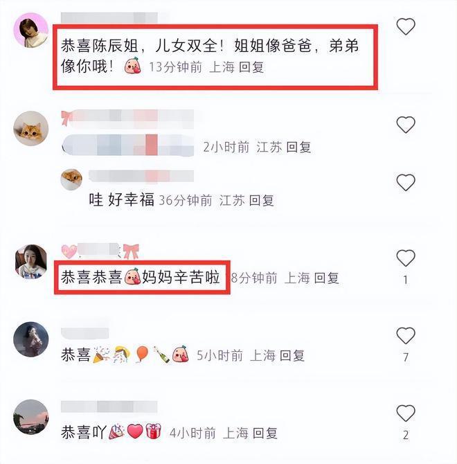 44岁主持人陈辰官宣生子，一家4口合影首曝光，旧爱程雷近况曝光