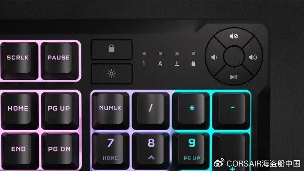 美商海盗船推出 K55 CORE 全尺寸键盘：支持十区 RGB 灯效