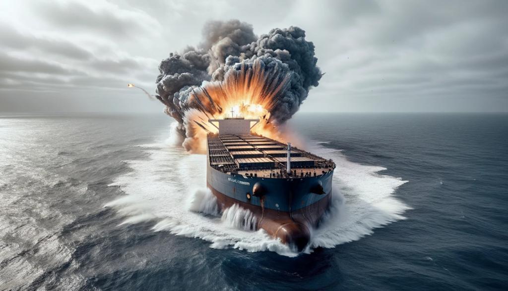 美国货船在也门遭遇反舰导弹袭击 船只起火无人员受伤报告