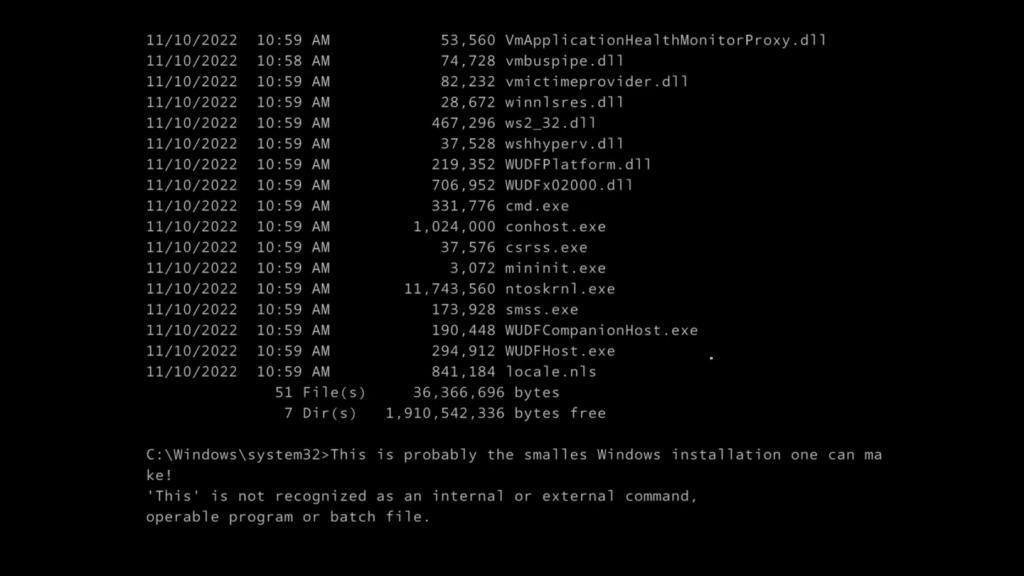 精简 Win11 安装镜像不到 100MB，开发者成功将系统改为纯文本