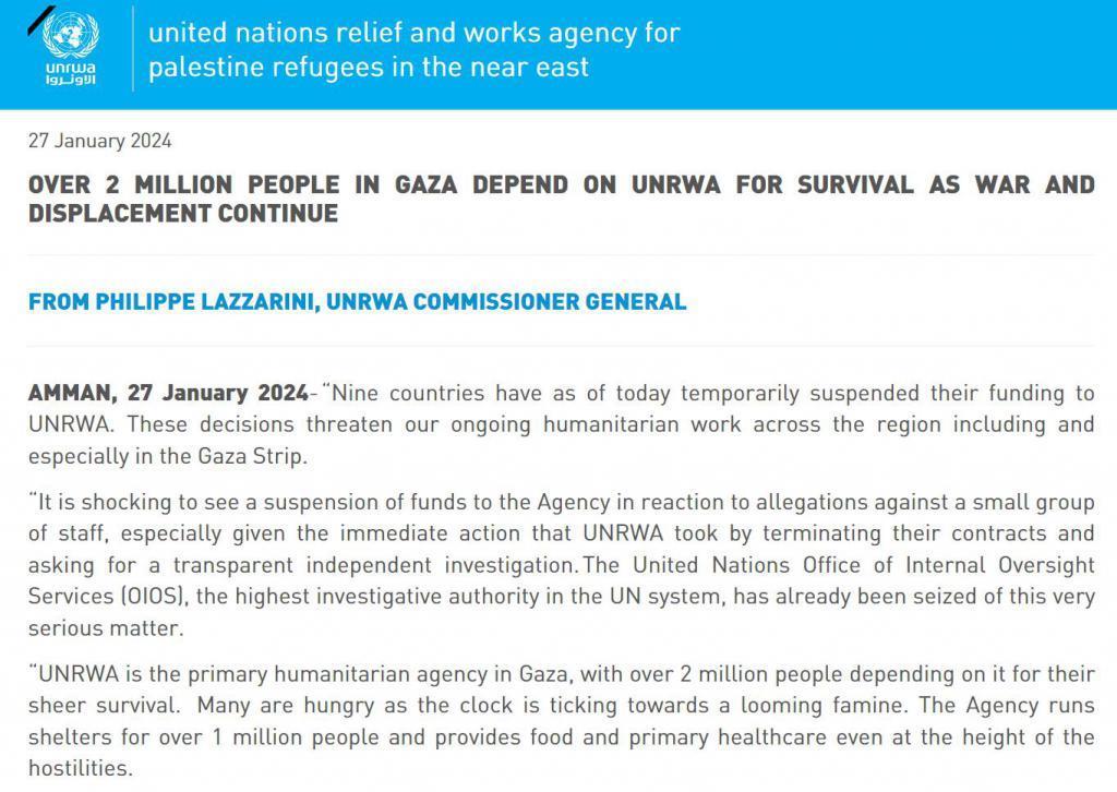 联合国秘书长发文回应“工作人员参与袭击以色列” 发生了什么？