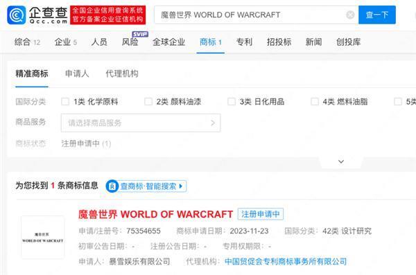 时隔21年！暴雪再申请《魔兽世界》商标