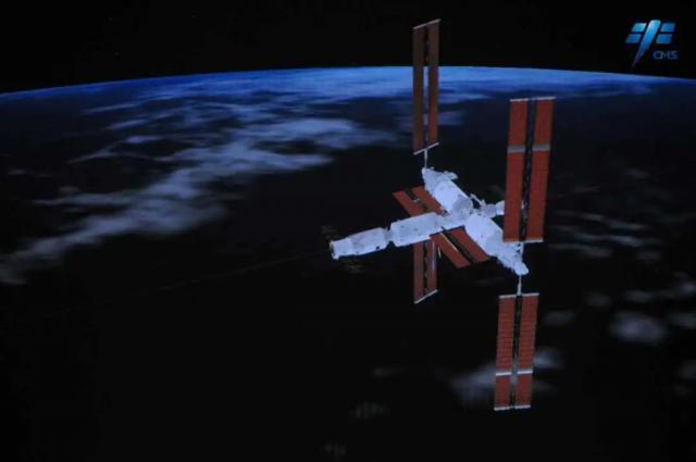 天舟七号货运飞船与空间站组合体完成交会对接