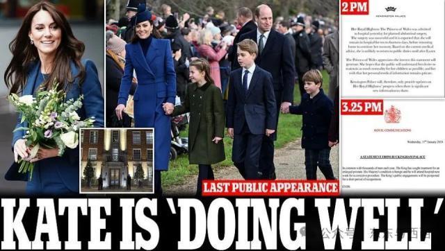 凯特王妃做大手术爆病情严重，生养三娃还瘦成纸片人太累了吗