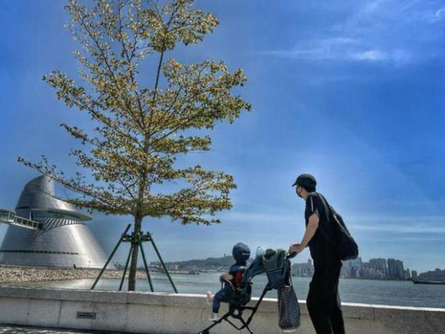 王阳一家三口外出度假，3岁女儿近照曝光，高斯低调漂亮