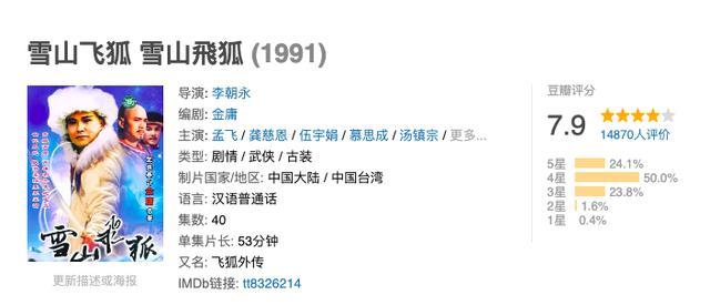 91版《雪山飞狐》：「并不美丽」的程灵素，为何能艳压女主