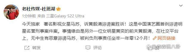 黄奕前夫黄毅清因造谣马苏被判14个月，数罪并罚判16年