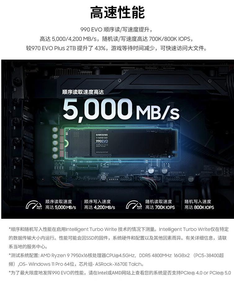 三星 990 EVO NVMe M.2 固态硬盘 2TB 款上架，1179 元