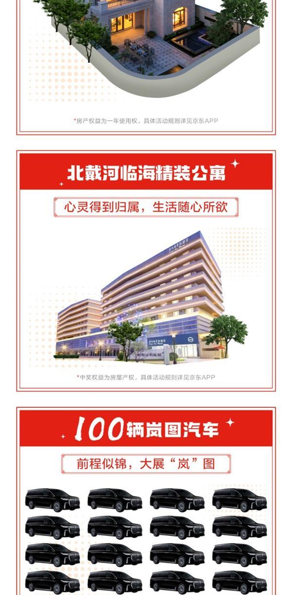 京东公布春晚大奖清单：扬州豪宅一年使用权、100辆岚图汽车等