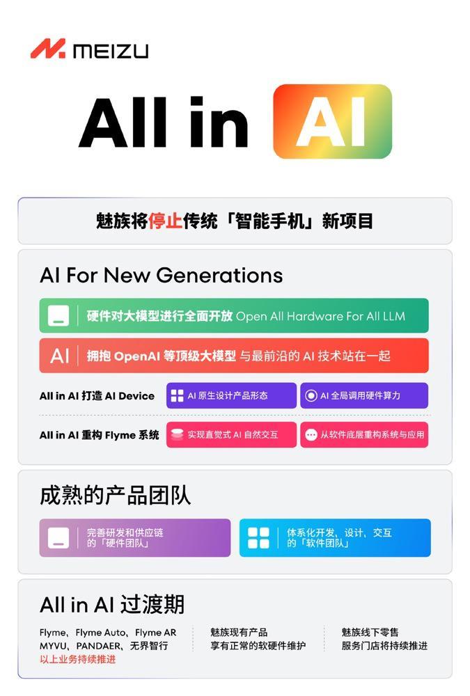 魅族宣布，以后不做智能手机了