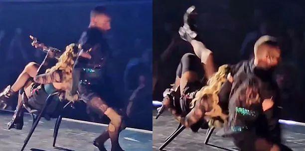 出事了！65岁麦当娜舞台上仰面摔倒！