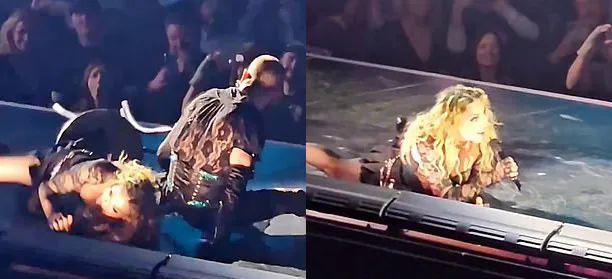 出事了！65岁麦当娜舞台上仰面摔倒！