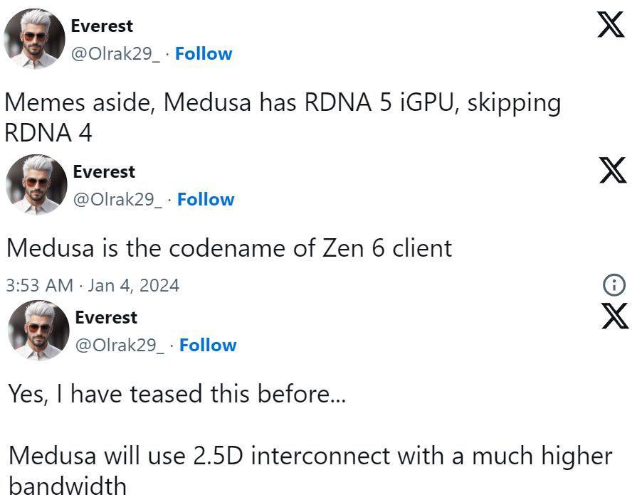 消息称 AMD“Medusa”Zen6 消费级 CPU 将集成 RDNA5 核显