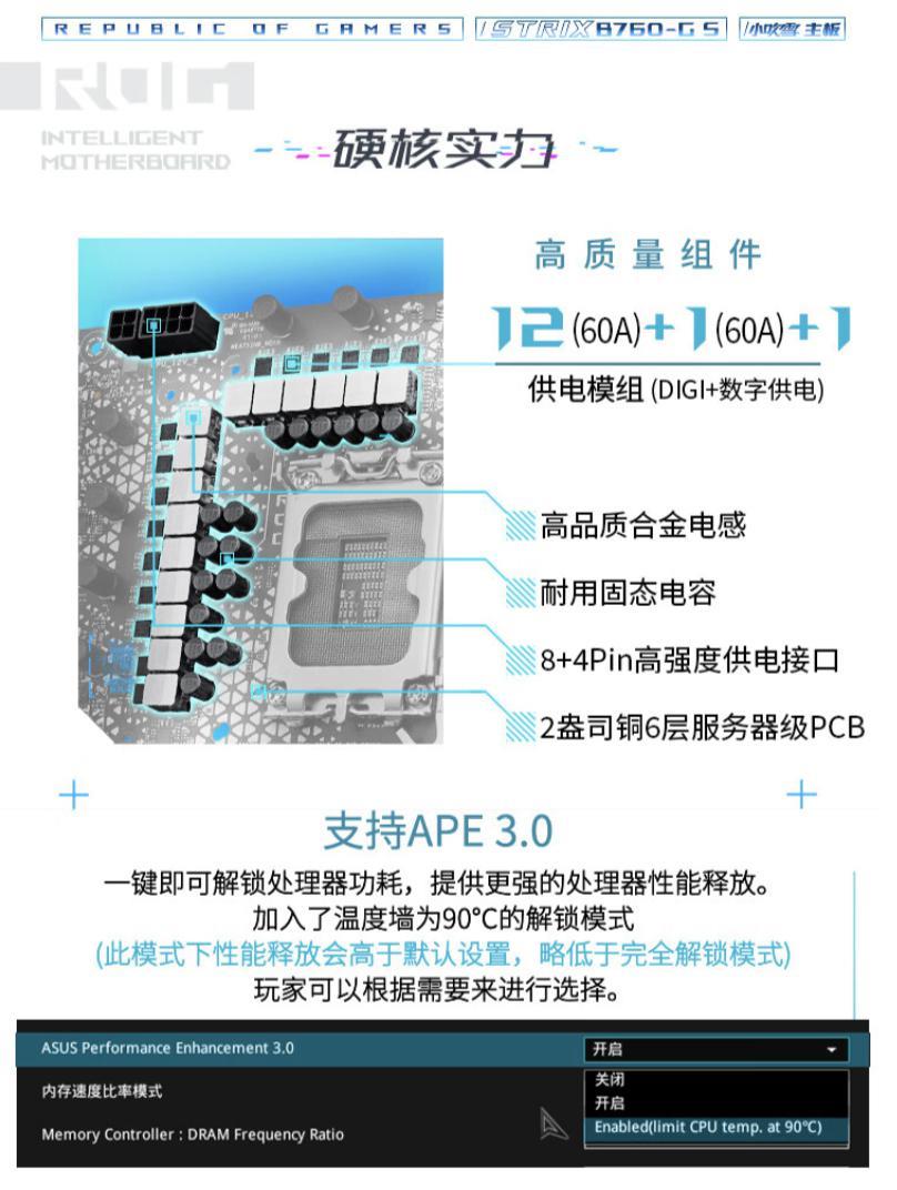 华硕推出 ROG B760-G GAMING WIFI S“小吹雪 S”主板，1549 元