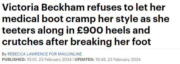 贝嫂突发意外受重伤,如今得靠拐杖行走.