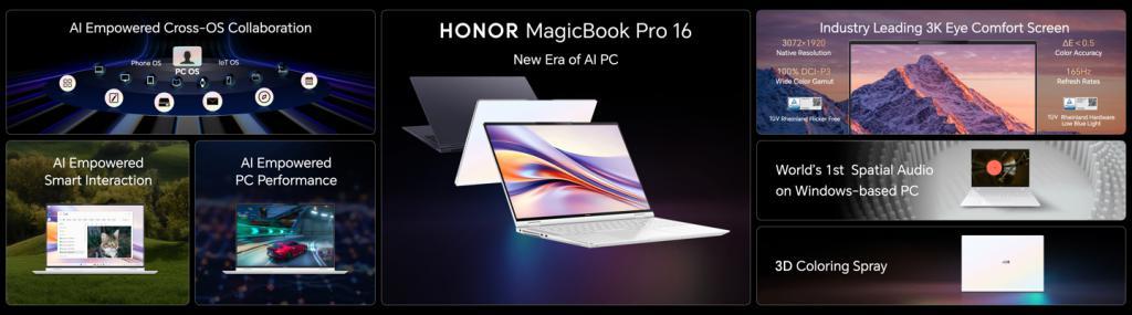 荣耀首款 AI PC：MagicBook Pro 16 笔记本亮相，支持空间音频