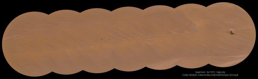 NASA 毅力号拍摄机智号高清图像，揭示火星直升机受损细节