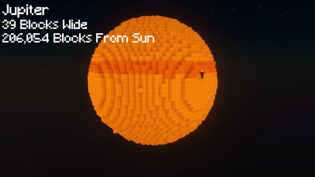 玩家在《我的世界》游戏中等比例还原整个太阳系