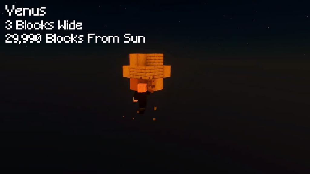 玩家在《我的世界》游戏中等比例还原整个太阳系