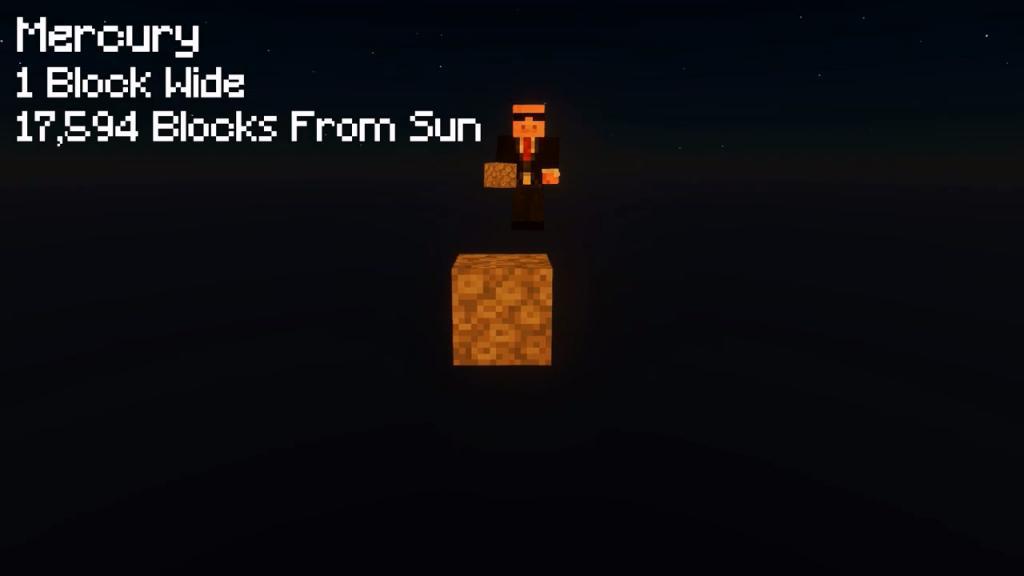 玩家在《我的世界》游戏中等比例还原整个太阳系