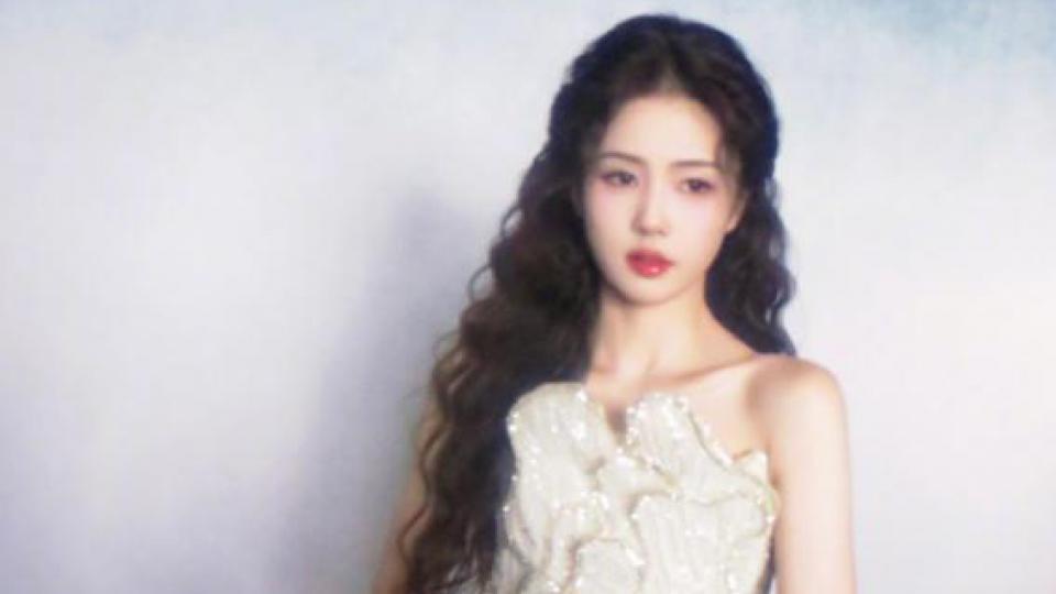 白鹿身穿纯白礼裙 甜美可爱