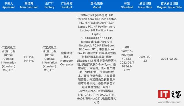 惠普新款星 Book Pro 13 笔记本通过 3C 认证，有望延续超轻设计