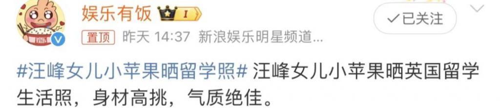 还记得汪峰的大女儿小苹果吗？开始走网红风了？