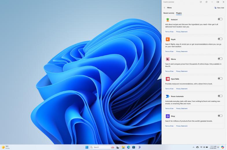 微软 Win11 AI 助手 Copilot 获技能升级：支持插件、修改设置等