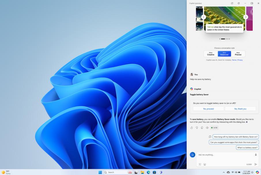 微软 Win11 AI 助手 Copilot 获技能升级：支持插件、修改设置等