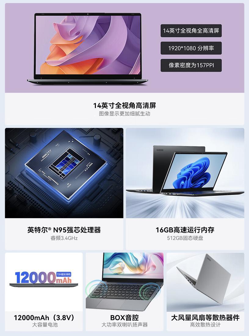 酷比魔方推出 GTBook14 Gen2 笔记本：12 代 N95，准系统 999 元