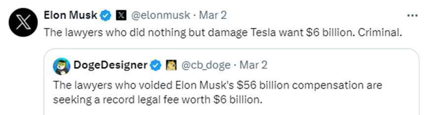马斯克怒了：夺去高额薪酬的律师竟要求60亿美元天价酬劳