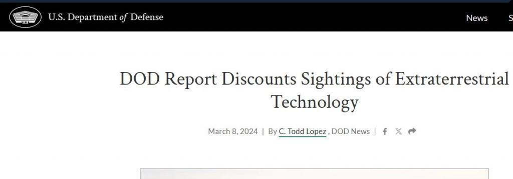 五角大楼UFO报告：没发现外星技术