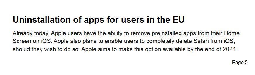 苹果今年年底前调整 iOS，让欧盟iPhone用户能卸载 Safari 浏览器