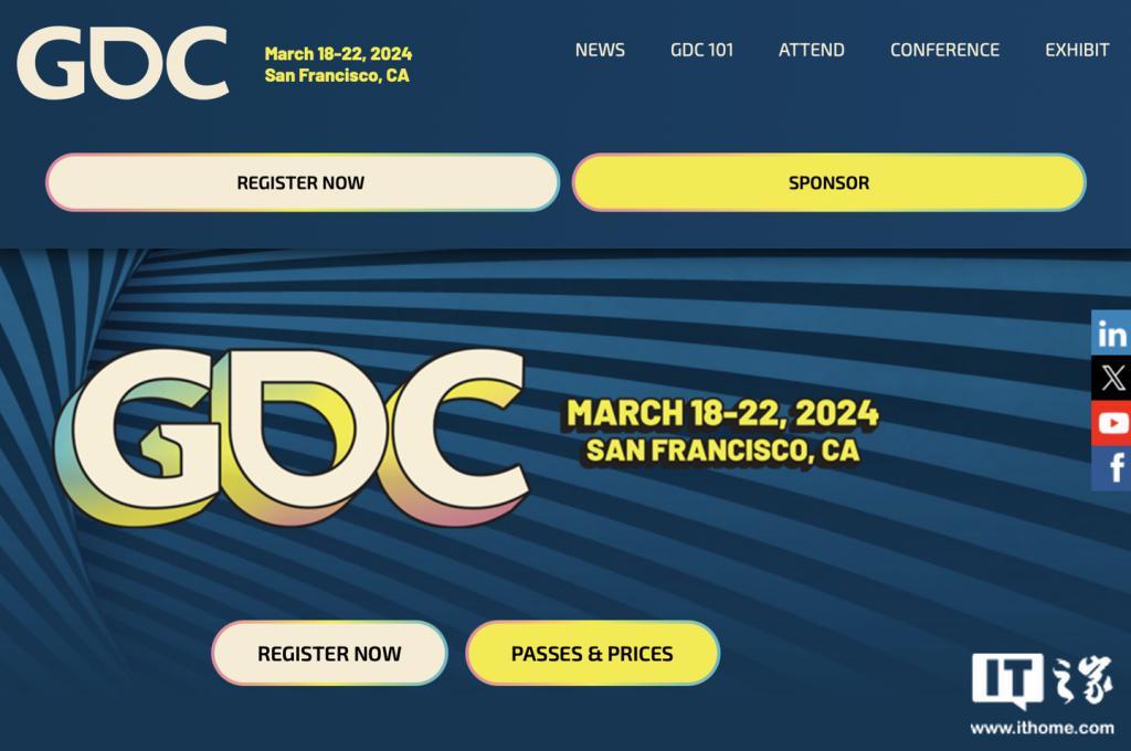 全球游戏开发者大会 2024 定档 3 月 18 日,以AI”为主题