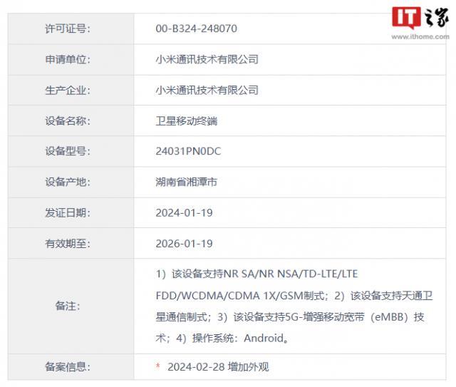 小米 14 Ultra 手机新外观备案